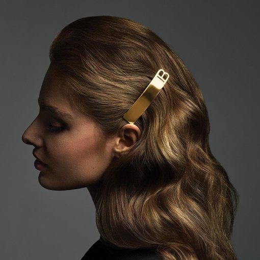 BALMAIN HAIR Barrette Gold 18 karat B-Logo, L size - Image 4