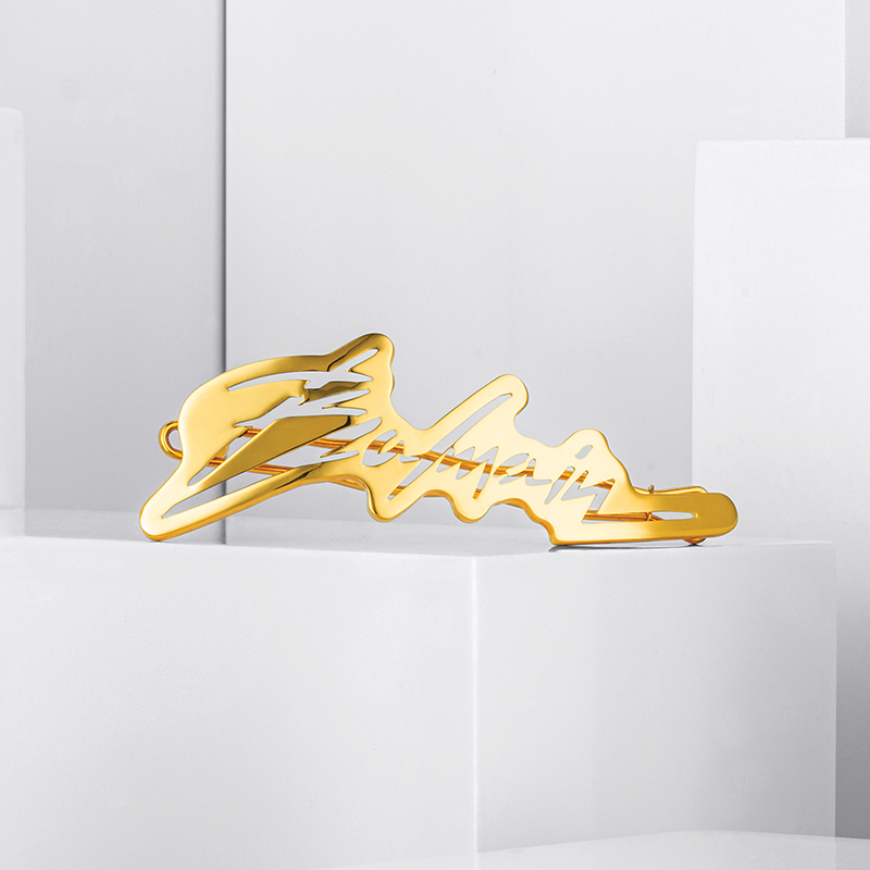 BALMAIN HAIR Slide Signature Logo 18K Gold, M size - Image 2