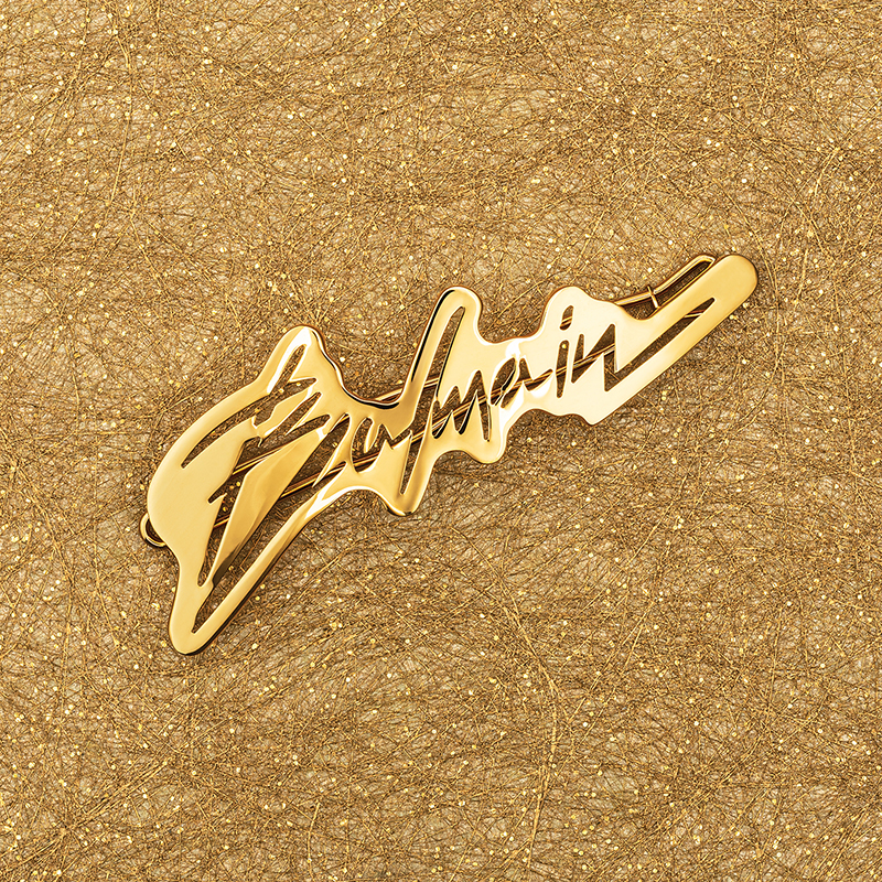 BALMAIN HAIR Slide Signature Logo 18K Gold, M size - Image 3