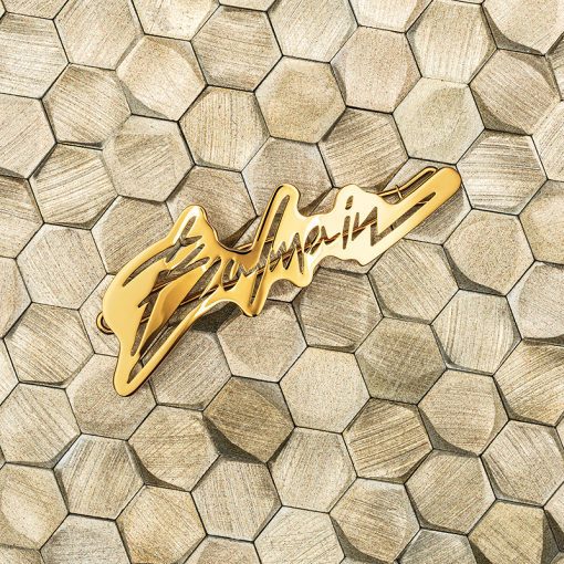 BALMAIN HAIR Slide Signature Logo 18K Gold, M size - Image 4