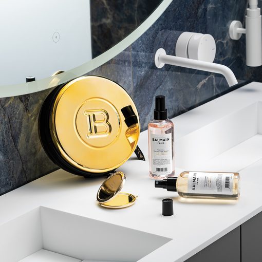 BALMAIN HAIR kuldne kohver randmepaelaga / Golden Vintage Case wiht Product - Image 4