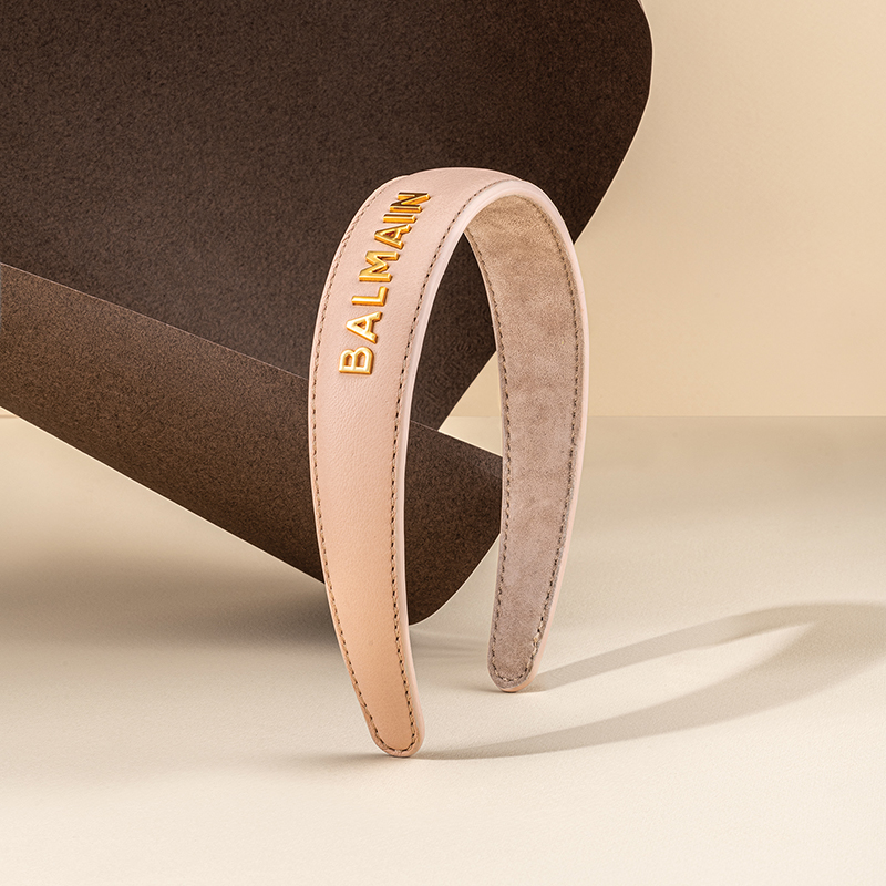 Balmain Hair リビエラ・ロゴ・レザー・ヘッドバンド Head Band- Leather Cognac Large – Pipton