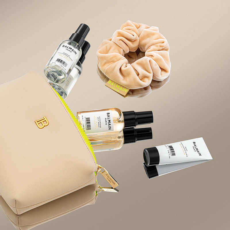 BALMAIN HAIR Cosmetic Bag Light Brown SS22 - Image 2