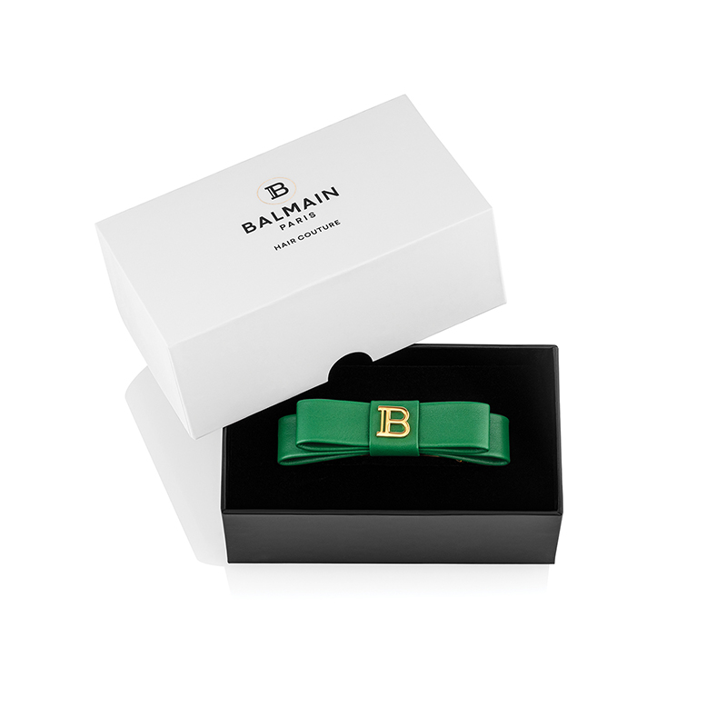 BALMAIN HAIR Barrette Bow Gold & Green - Image 2