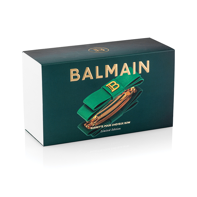 BALMAIN HAIR Barrette Bow Gold & Green - Image 3