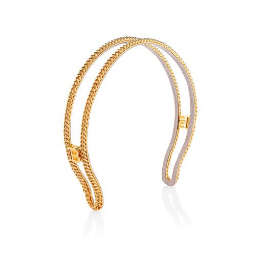 BALMAIN HAIR Pont des Arts Golden Headband 18 karat, L size
