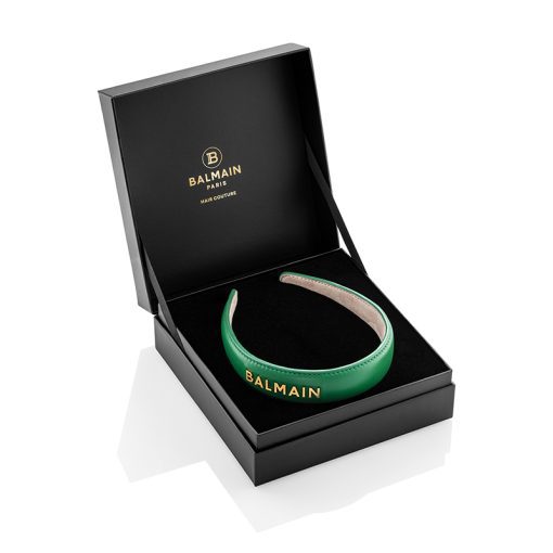 BALMAIN HAIR Leather Headband Gold & Green 18 karat - Image 2