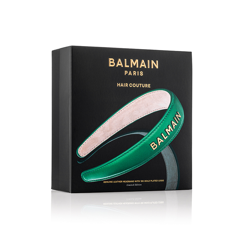 BALMAIN HAIR Leather Headband Gold & Green 18 karat - Image 3