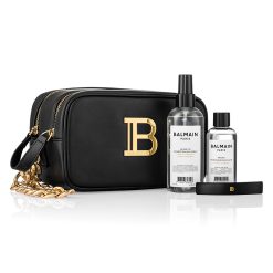 BALMAIN HAIR Signature Vegan Pouch Black & Gold