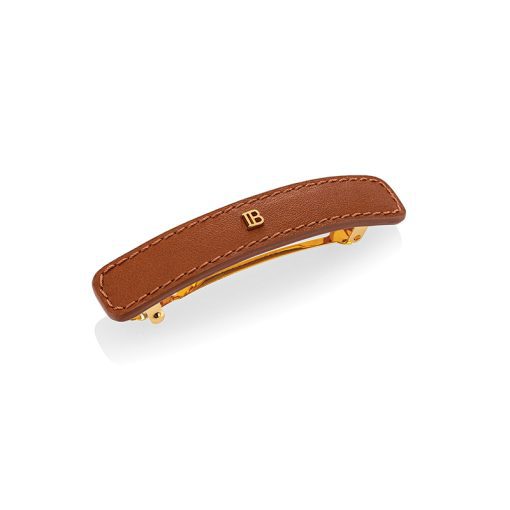 BALMAIN HAIR Riviera Barrette Cognac, L size