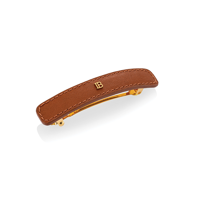 BALMAIN HAIR Riviera Barrette Cognac, L size