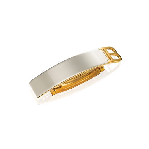 BALMAIN HAIR Barrette Silver & Gold, M
