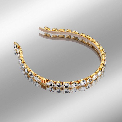 BALMAIN HAIR Swarovski Crystal Eclat Headband, Gold - Image 2