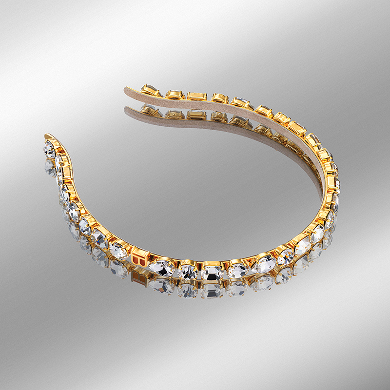 BALMAIN HAIR Swarovski Crystal Eclat Headband, Gold - Image 2