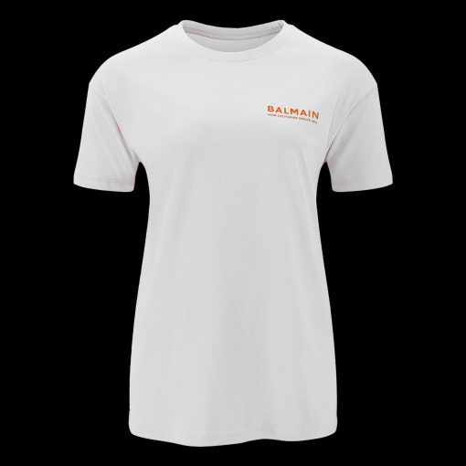 BALMAIN HAIR T-shirt BALMAIN logo white / neon, M