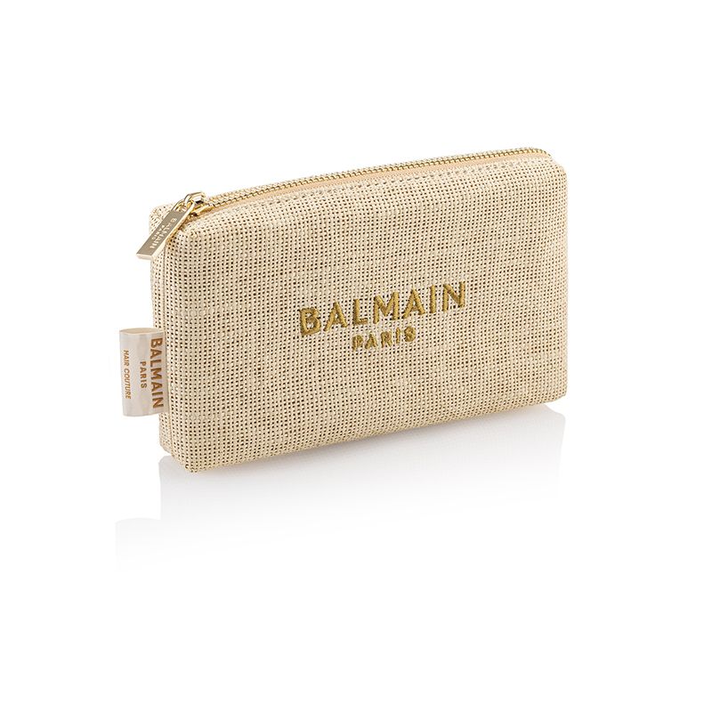 BALMAIN HAIR Raffia Cosmetic Bag with 2 products - Image 2