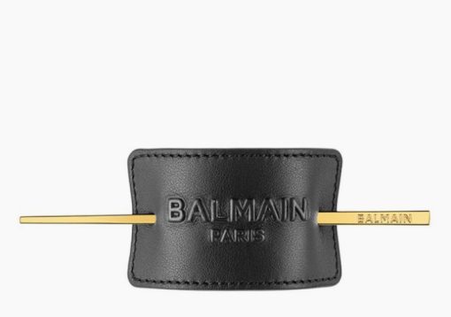 BALMAIN HAIR  Hair Barrette Black Leather