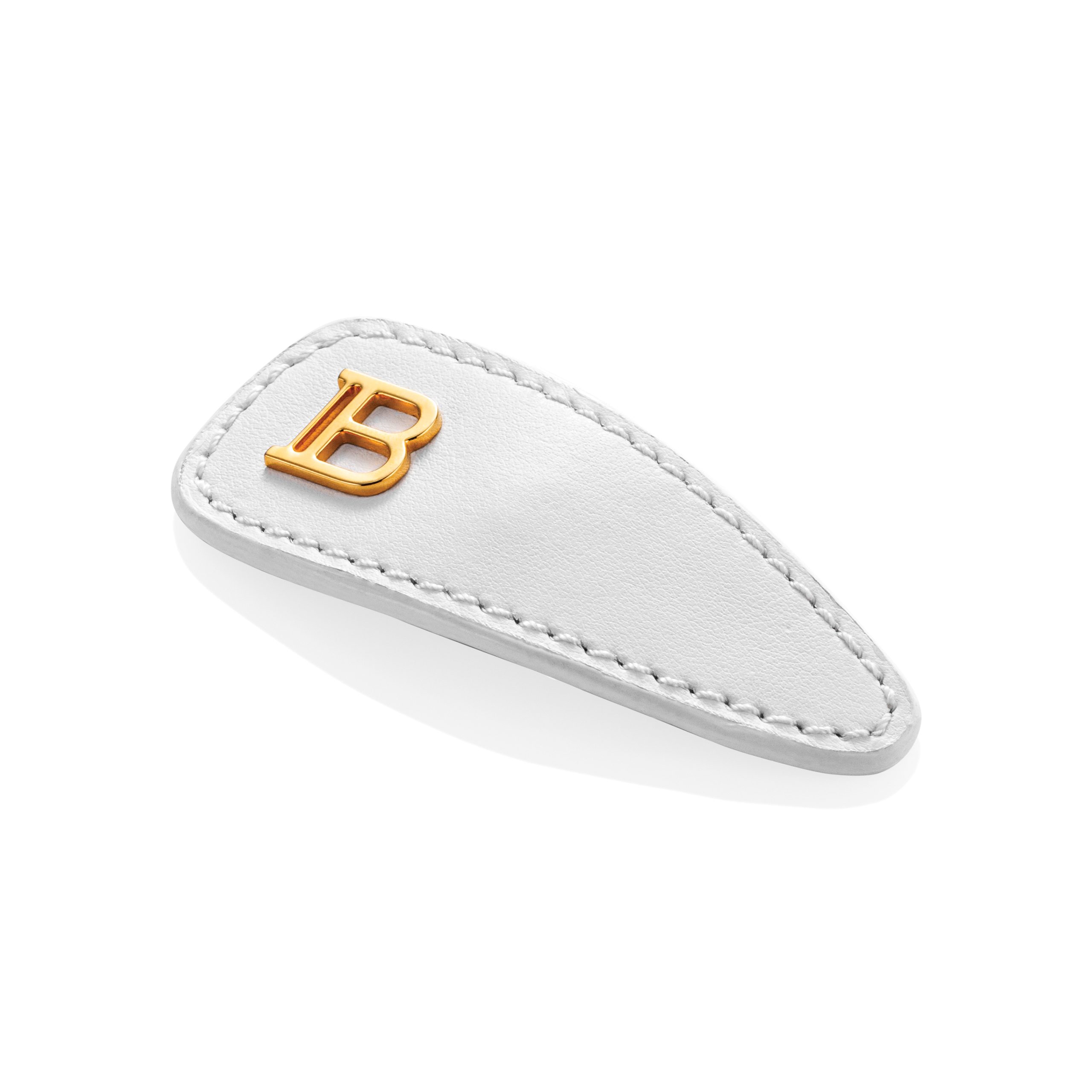 BALMAIN HAIR Printemps Leather Snap Hair Clip White