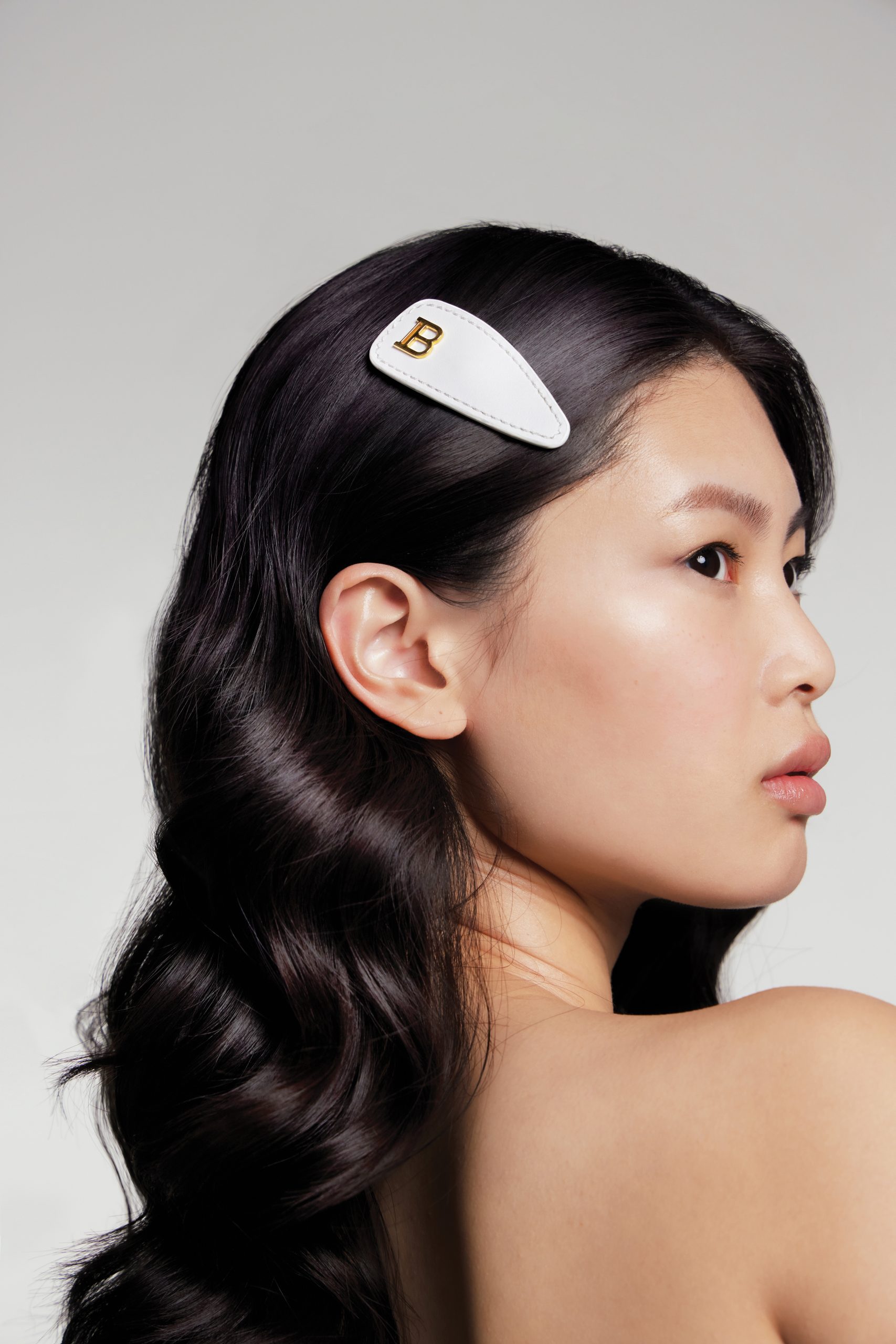 BALMAIN HAIR Printemps Leather Snap Hair Clip White - Image 4