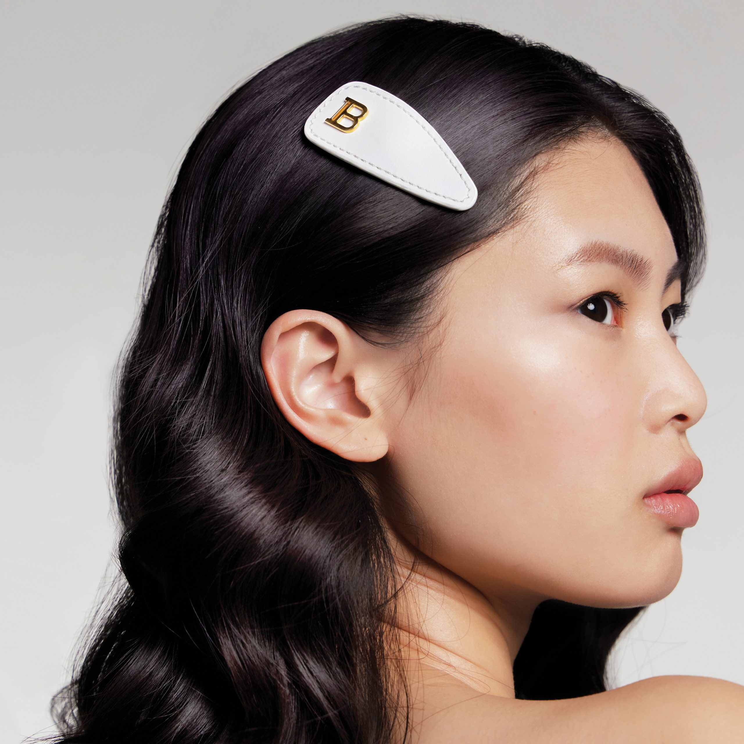 BALMAIN HAIR Printemps Leather Snap Hair Clip White - Image 3