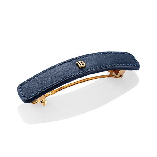 BALMAIN HAIR Muse de la Féte - Leather Barrette Cosmic Sapphire Large Limited Edition