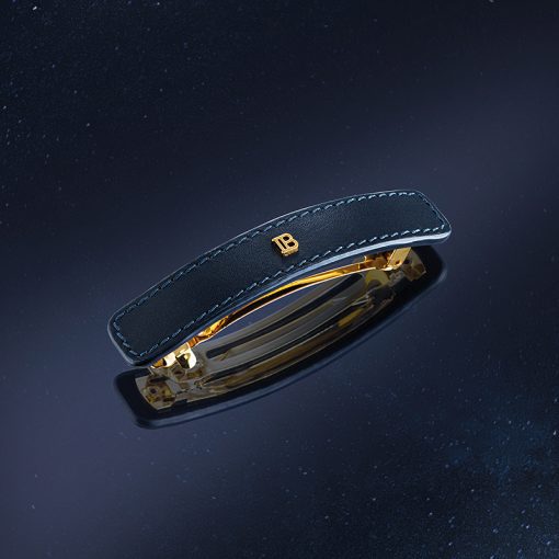 BALMAIN HAIR Muse de la Féte - Leather Barrette Cosmic Sapphire Large Limited Edition - Image 3