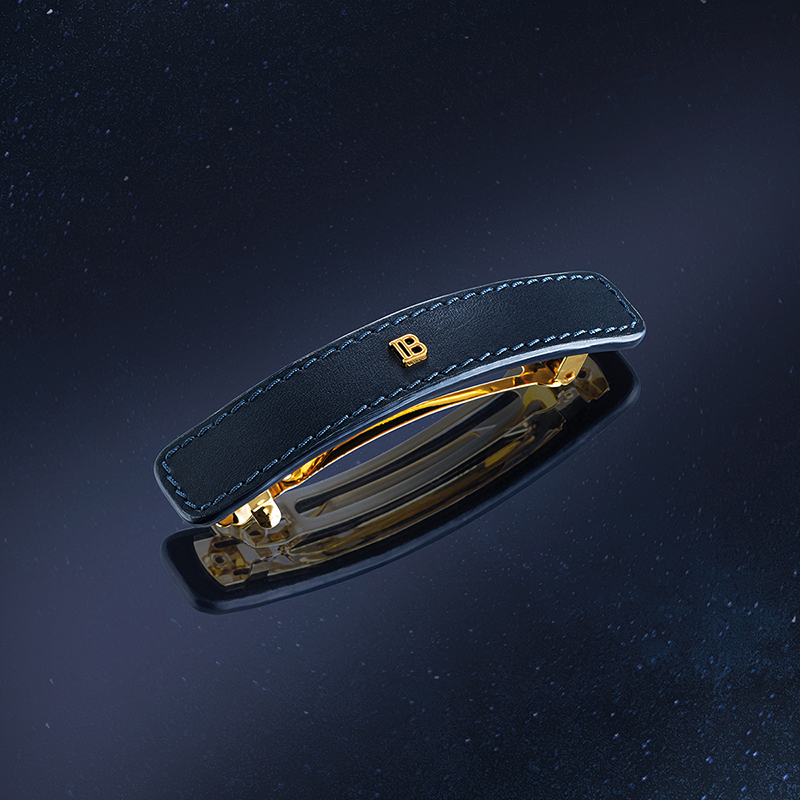 BALMAIN HAIR Muse de la Féte - Leather Barrette Cosmic Sapphire Large Limited Edition - Image 3