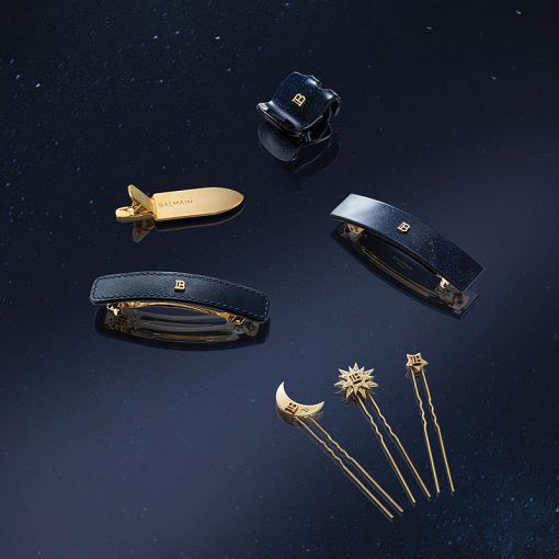 BALMAIN HAIR Muse de la Féte - Leather Barrette Cosmic Sapphire Large Limited Edition - Image 4