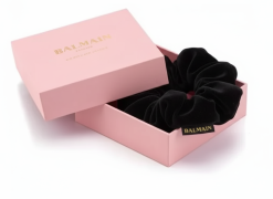 BALMAIN HAIR Velvet Black scrunch in Pink box